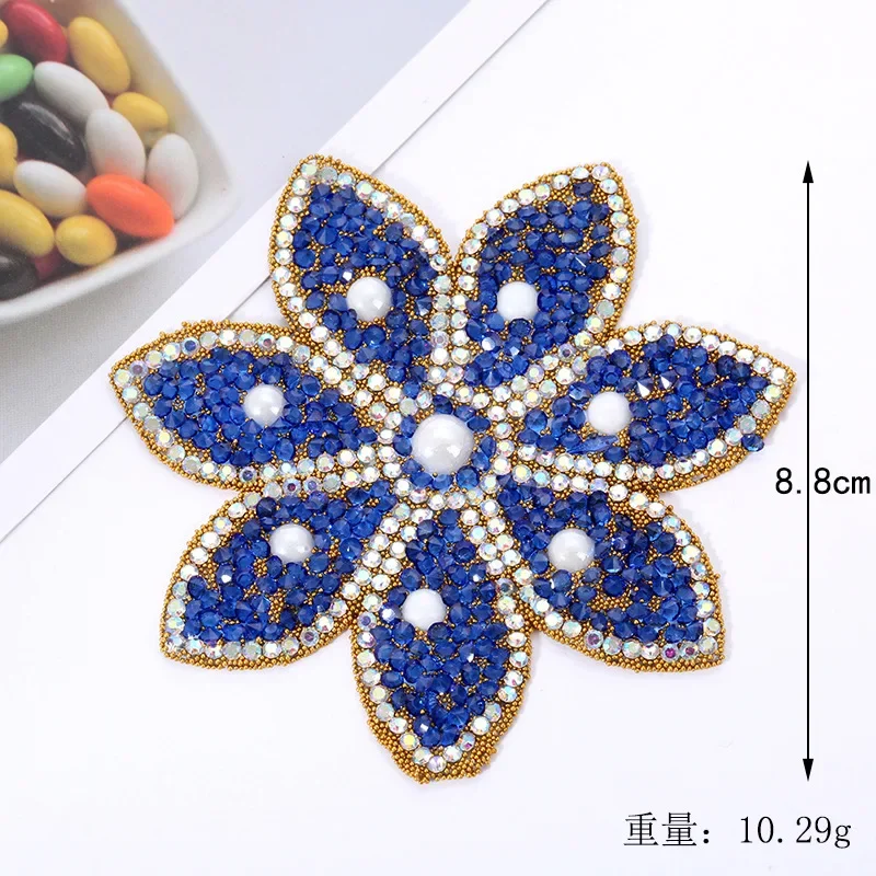 Sparkling Rhinestone Sequin Patch Flowers Star Iron on Ironing Stickers Crystal Applique For Jeans Dress Clothing Decoration DIY