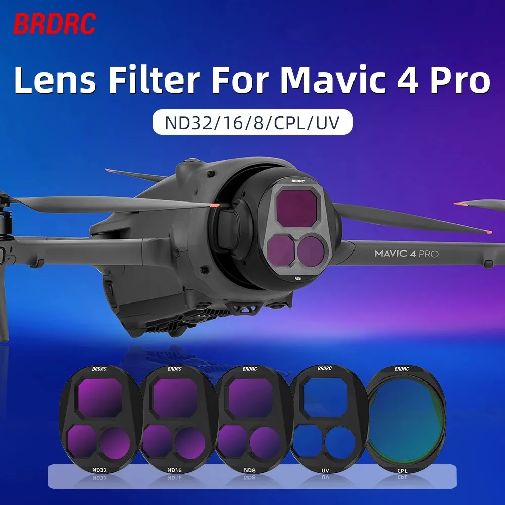 

ND Lens Filter for Mavic 4 Pro, Optical Glass Lenses Adjustable Filter Set ND8 ND16 ND32 CPL UV Accessories