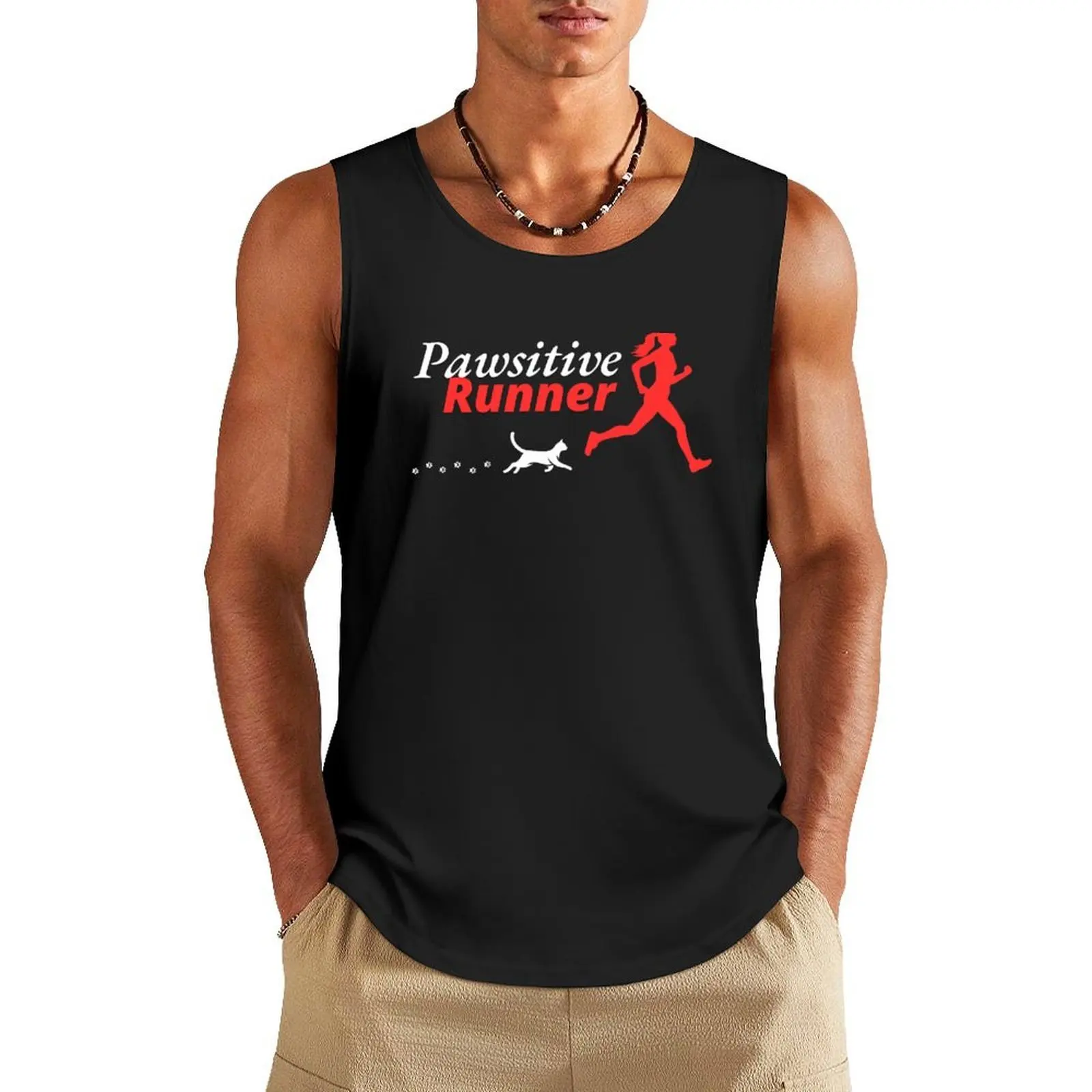 

Customer personalized order Pawsitive Runner Tank Top gym t-shirts men gym clothing Gym wear