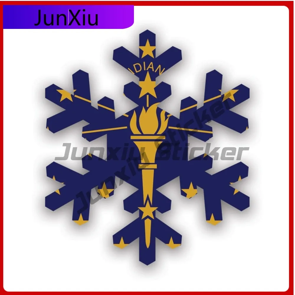 

Indiana Snowflake Sticker Sun Resistant Scratch Resistant Cool For Rear Windshield Bumper Car Body No Residue Easy Apply Decal