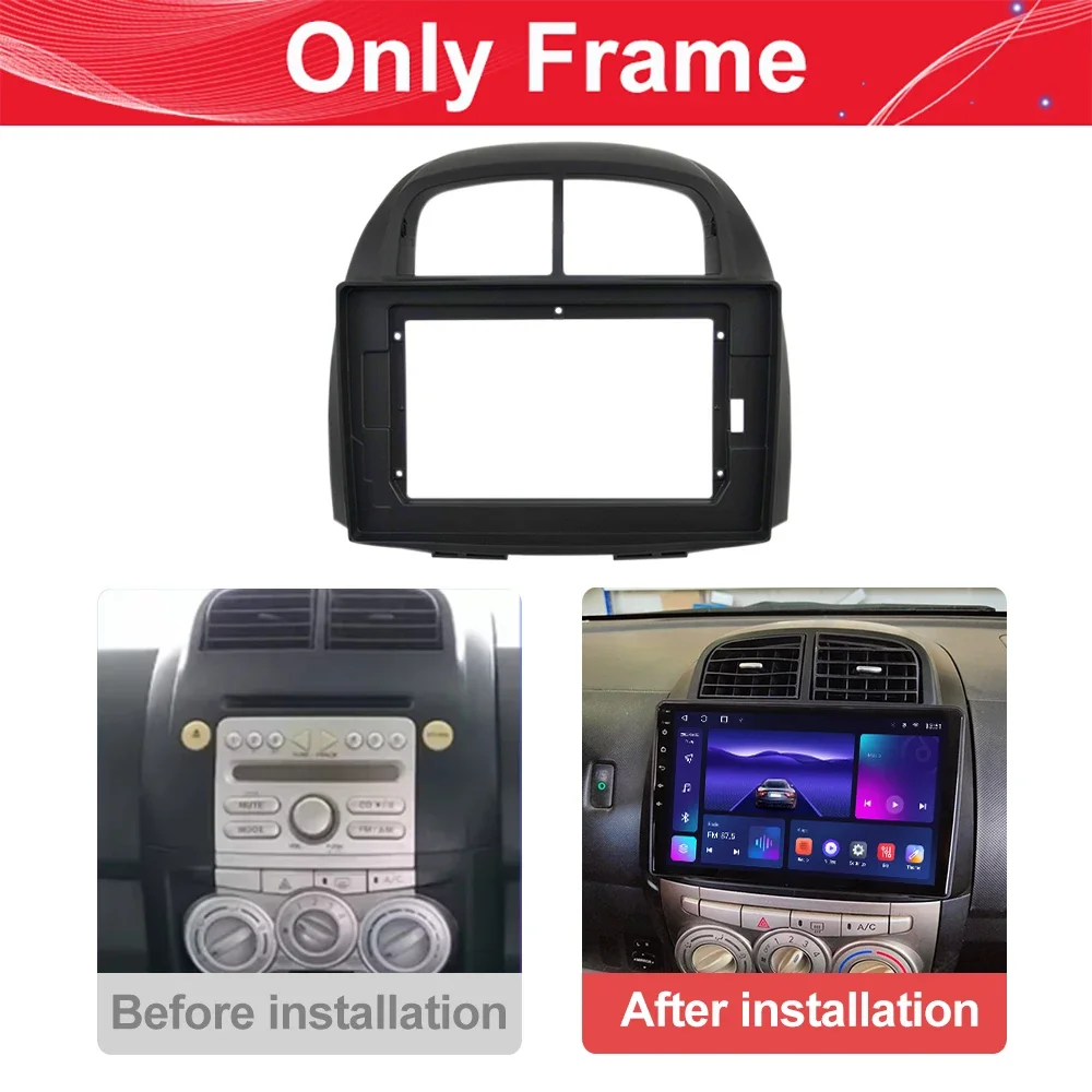 For Proton Myvi Daihatsu Sirion Toyota Passo 2006-2011 Car Radio Plastic Fascias Panel Dashboard Frame Android Multimedia Player