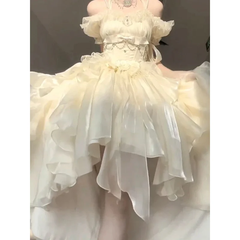 فستان زفاف أنيق ونبيل اللون لوليتا زهرة فستان الكبار فستان JSK حبال #3