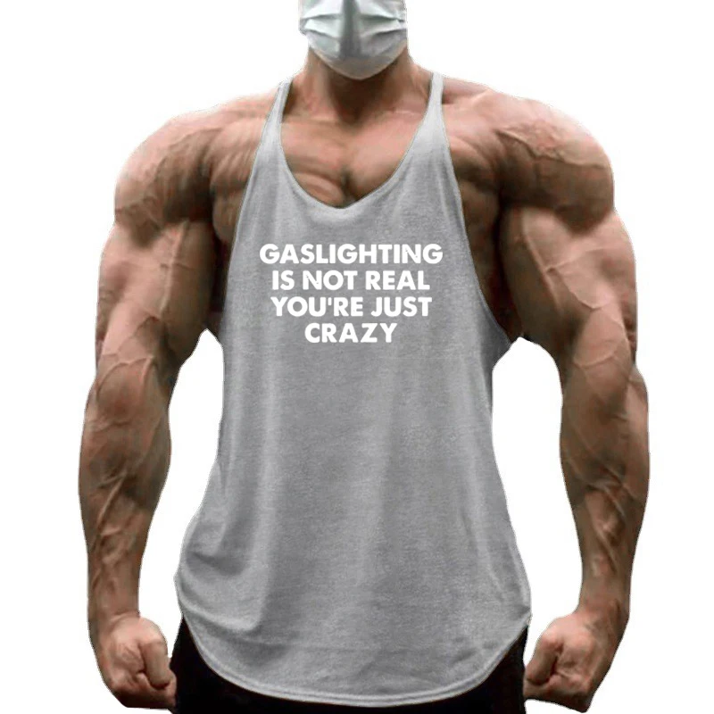 Summer Men Muscleguys Y-shaped Narrow Shoulder Strap Vest Cotton Gym Workout Sleeveless breathable weightlifting Comfort T-shirt