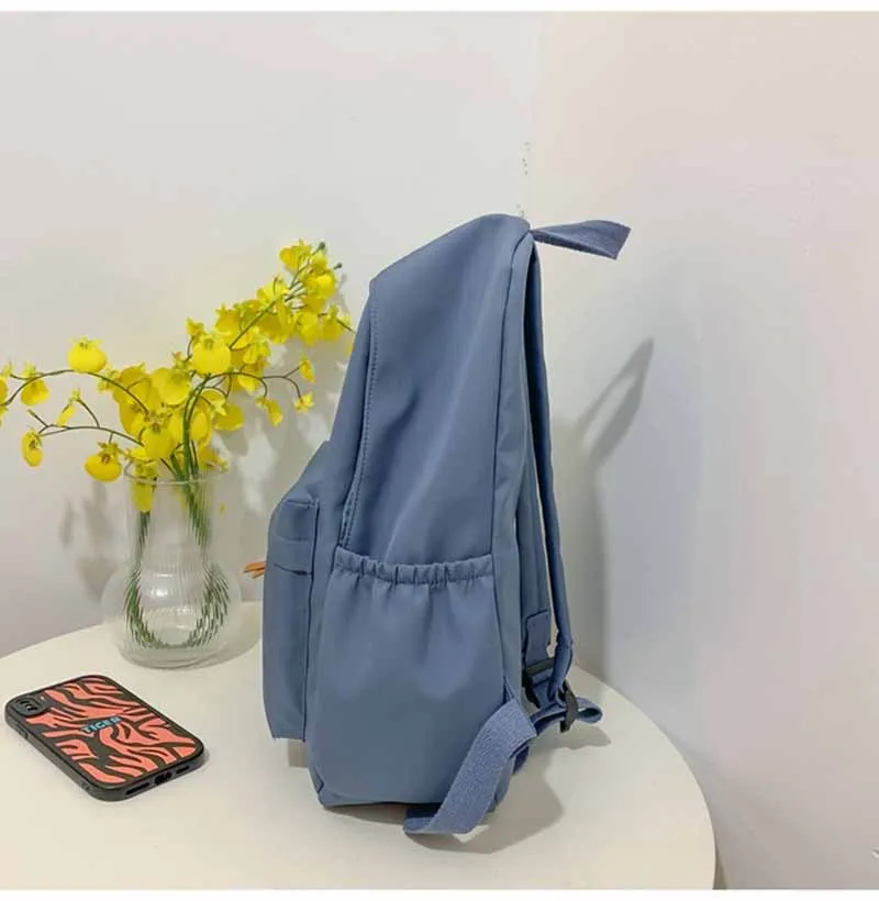 Mochila feminina mochila masculina alta escola estudante mochila ins pequeno fresco e simples estilo moda sacos de cor sólida