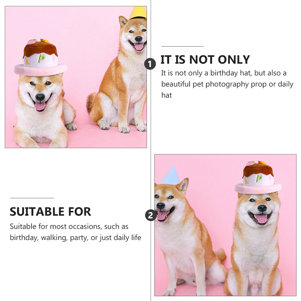 

Cake Shape Hat Birthday Party Adorable Cat Cap Dog Hats Pet Headgear Gifts Cake Shape Pet Hat Accessories