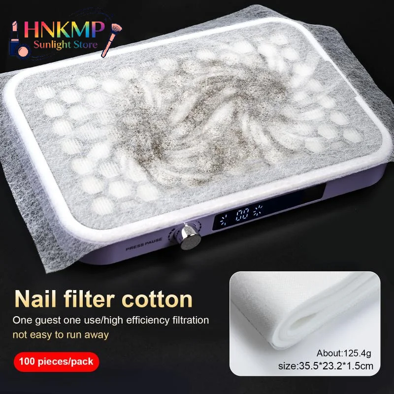 100Pcs Disposable Non-Woven Filter Paper For Nail Art Dust Vacuum Collector Manicure Dust Suction Machine Filter view 4