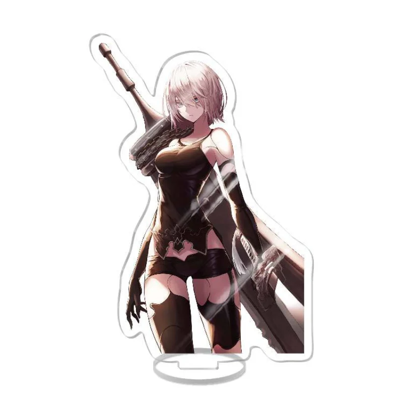 NieR:Automata Anime Game Acrylic Stand Model, Girl 2B, Action Figure, Desk Decoration Plate, Collectible for Friend, Fans Gifts