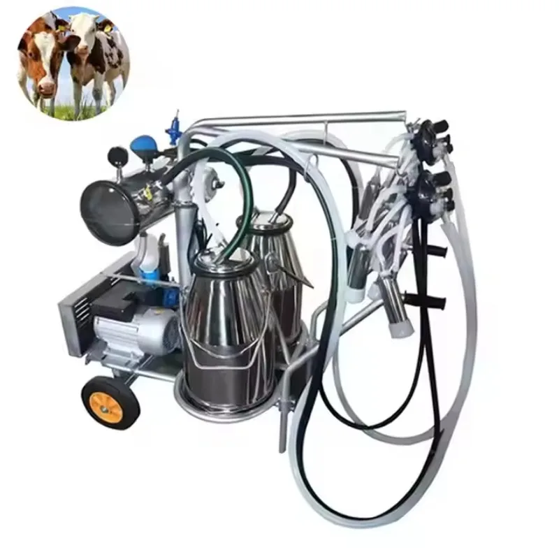 2026 Hot Sale Portable Industrial Cow Goat Sheep Milking Machine Vacuum Double Barrel Milk Machine For Farmer