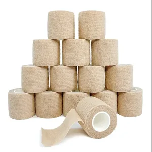 1roll 2.5/5/7.5/10cm*4.8m Non Woven Elastic Self Adhesive Bandage Cohesive Bandage for Sports Fixing Finger Wrist Leg first aid