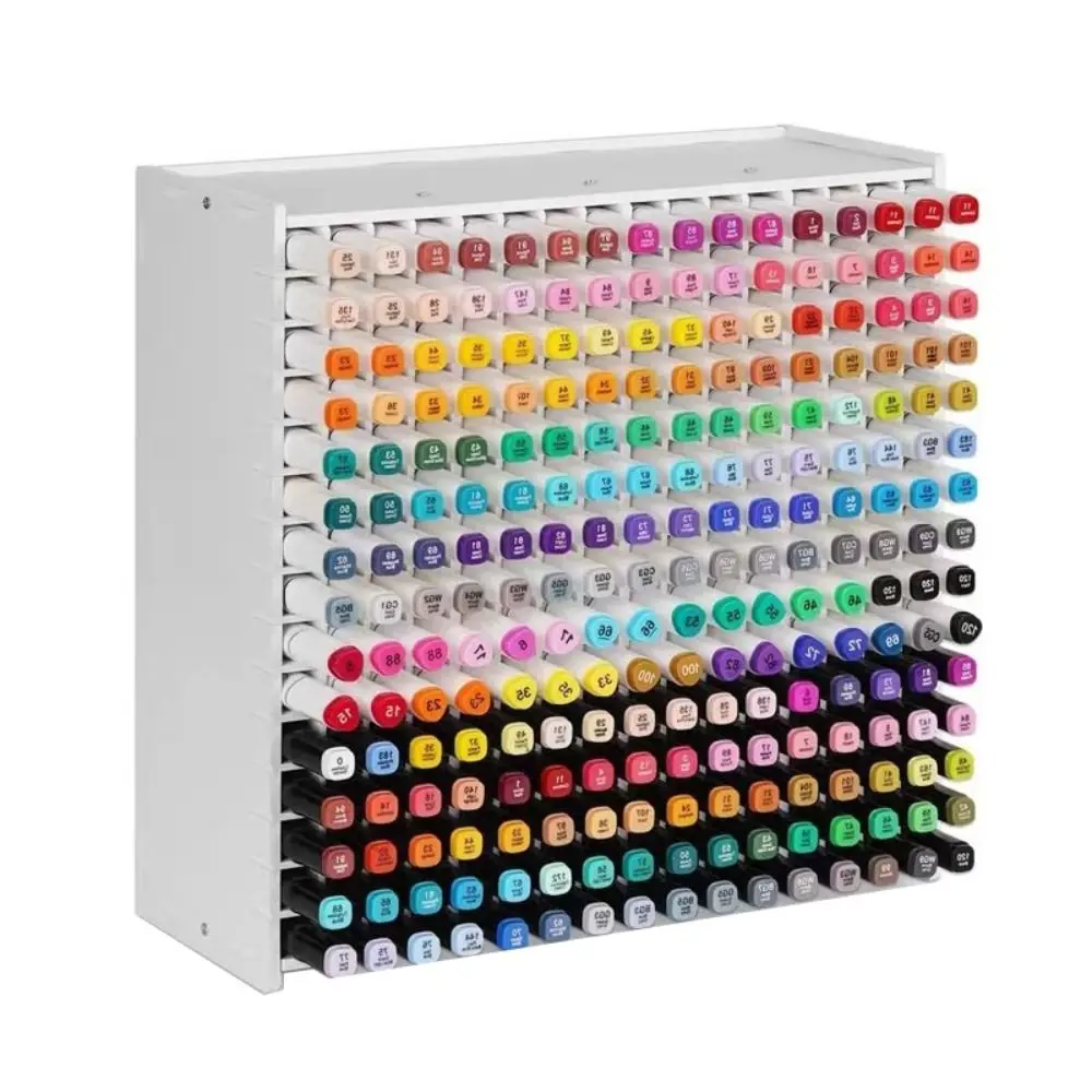 New PVC Art Marker Rack Large Capacity Multi Slots Marker Pen Holder 72/120/180/240 Grids Pen Container Art Tools