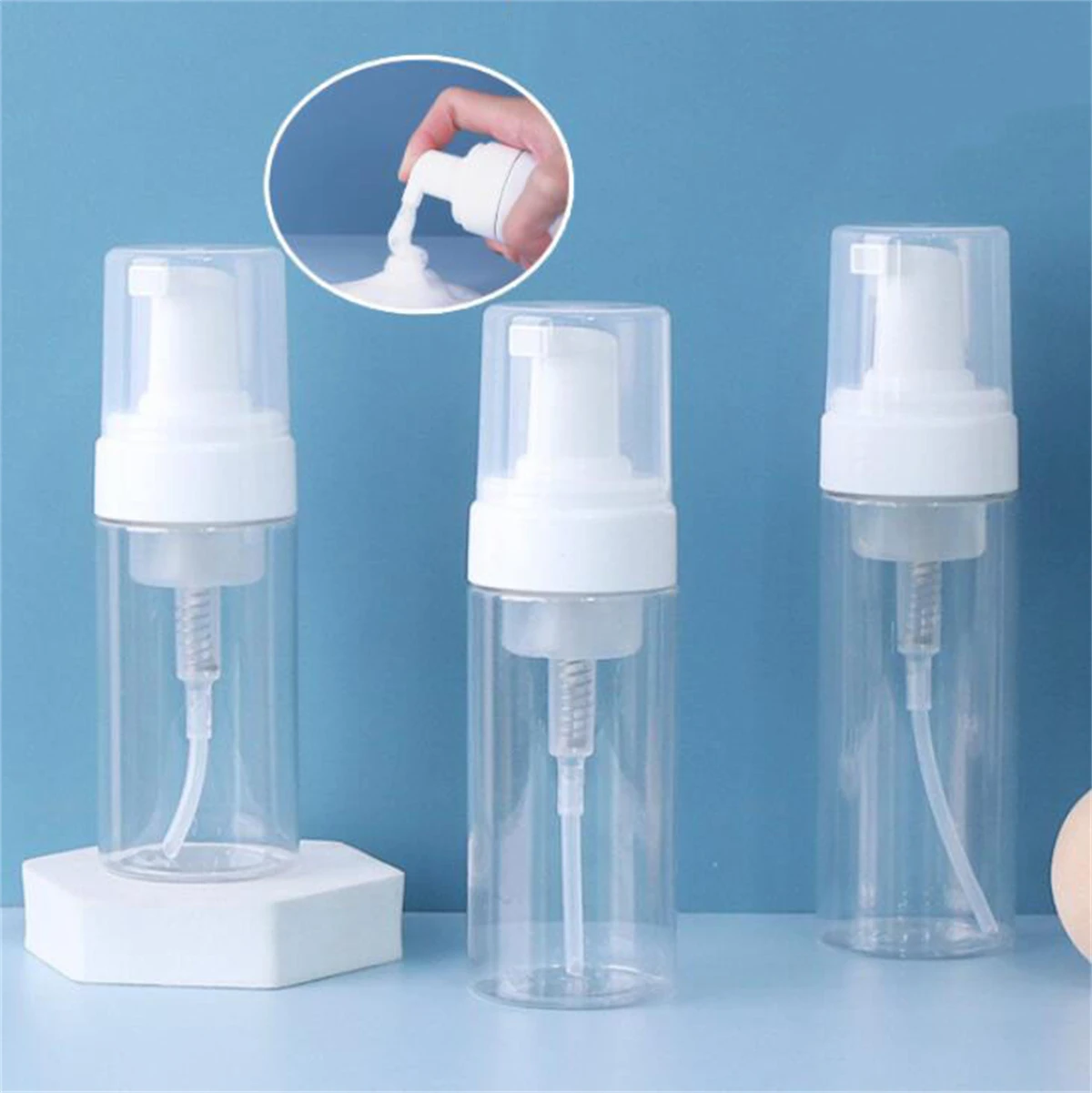 100ml 200ml 250ml PET Bottle and Foaming Pump for tan mousse salon hair products liquid cleansers foam bottle