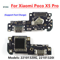 Charge Board For Xiaomi Poco X5 Pro 5G SIM Reader Slot Port Charger Dock Plug USB Charging Flex Cable Microphone