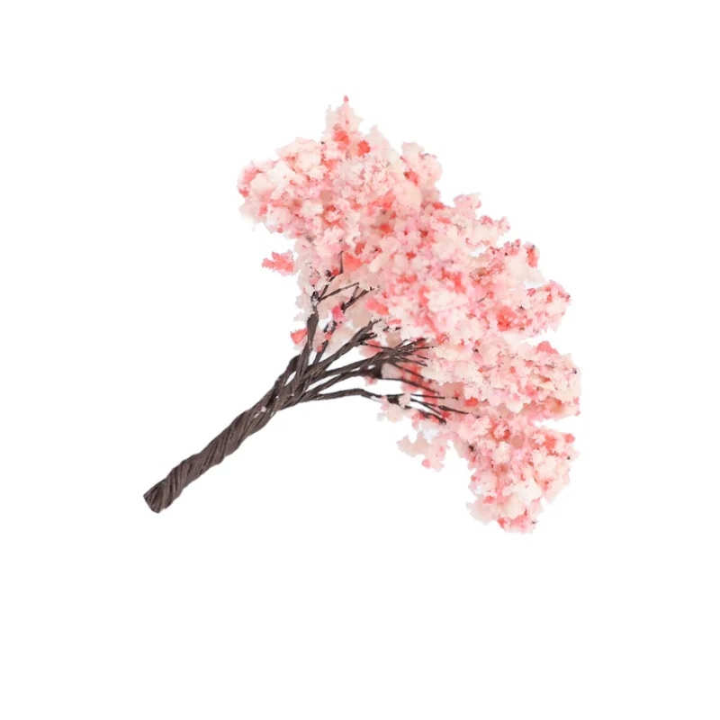 Miniature Cherry Flower Tree Model Height 65mm Plant Diorama Kits Diy Sand Table/HO Railway Scene Layout Accessories 5Pcs/10Pcs