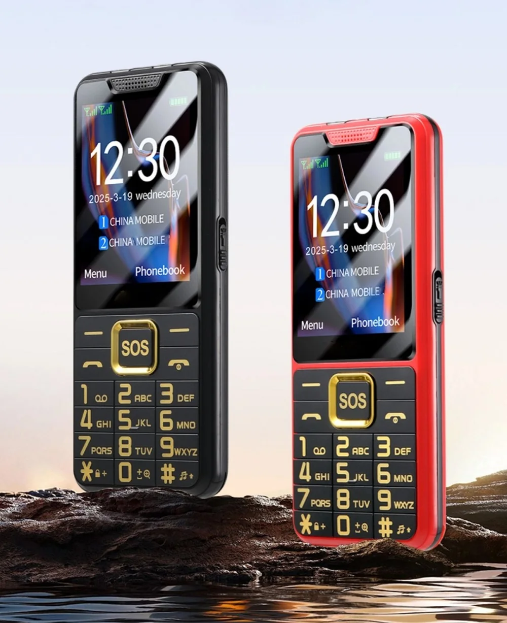 Cheap Senior Cellphone GSM 2G Slim Large Push-Button Phone For Elderly SOS Key Two Sim Dual Torch Loud Voice Speed Dial