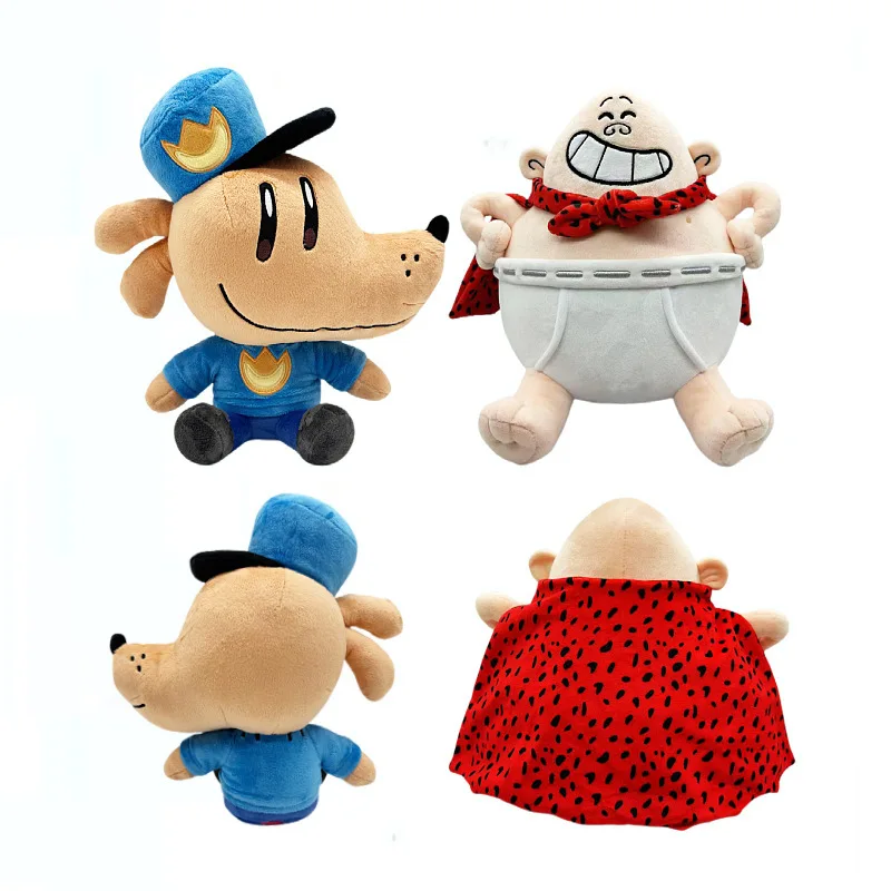 In Stock Cartoon Dog Man Plush Toy Character Adventure Series Stuffed Animal Figurine Gift for Boys Girls Child Present