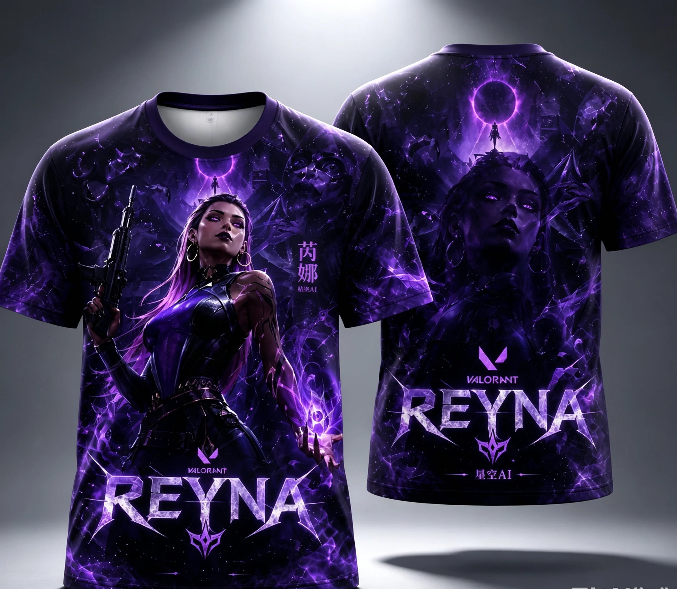 Reyna 3D Full‑Print T‑Shirt, Unisex Game Character Quick‑Dry Breathable E‑Sports Short‑Sleeve Tee