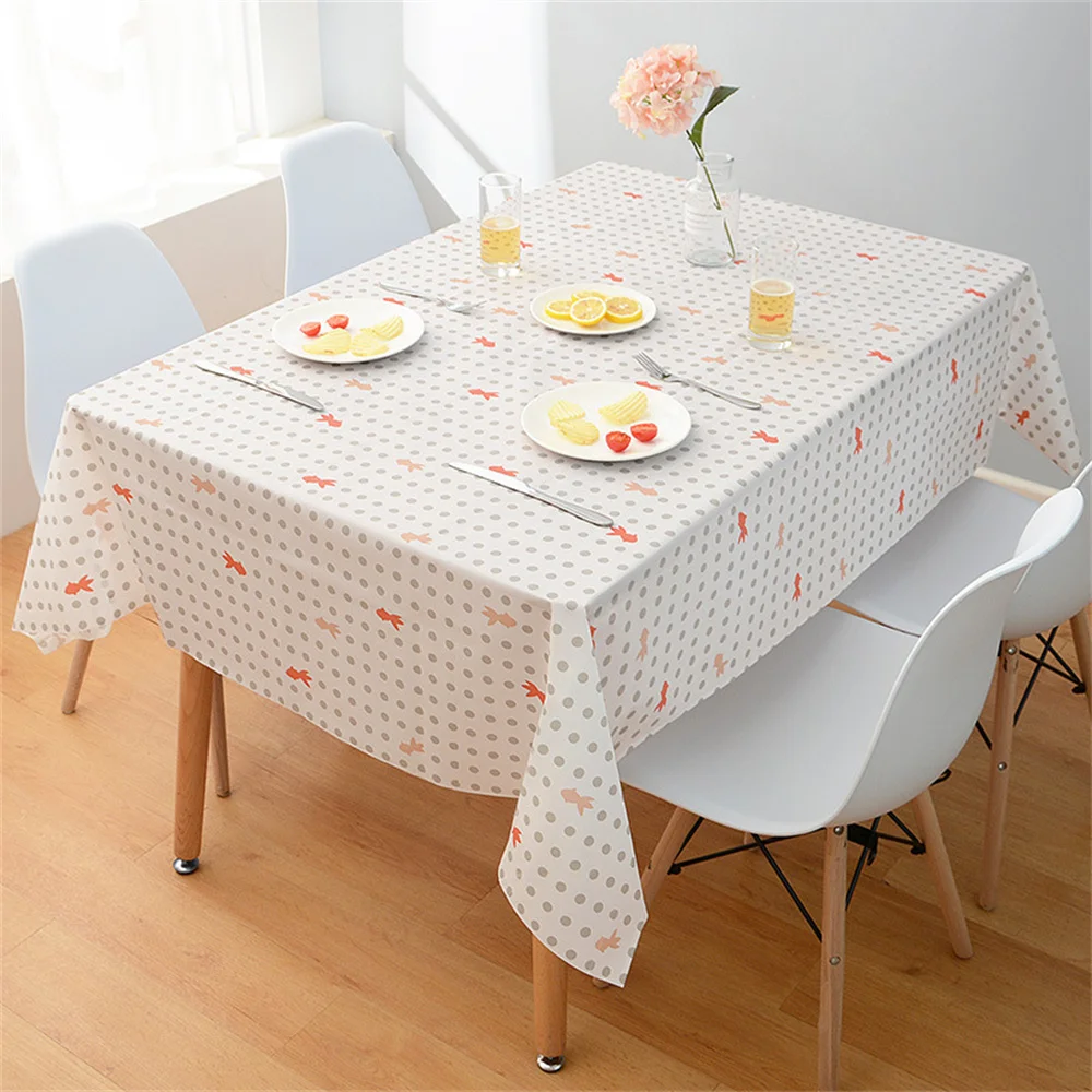 1pc PVC Tablecloth Oil-proof Dining Table Mat Waterproof Coffee Table Cloth Rectangular Tablecloth Disposable Coffee Table Cloth