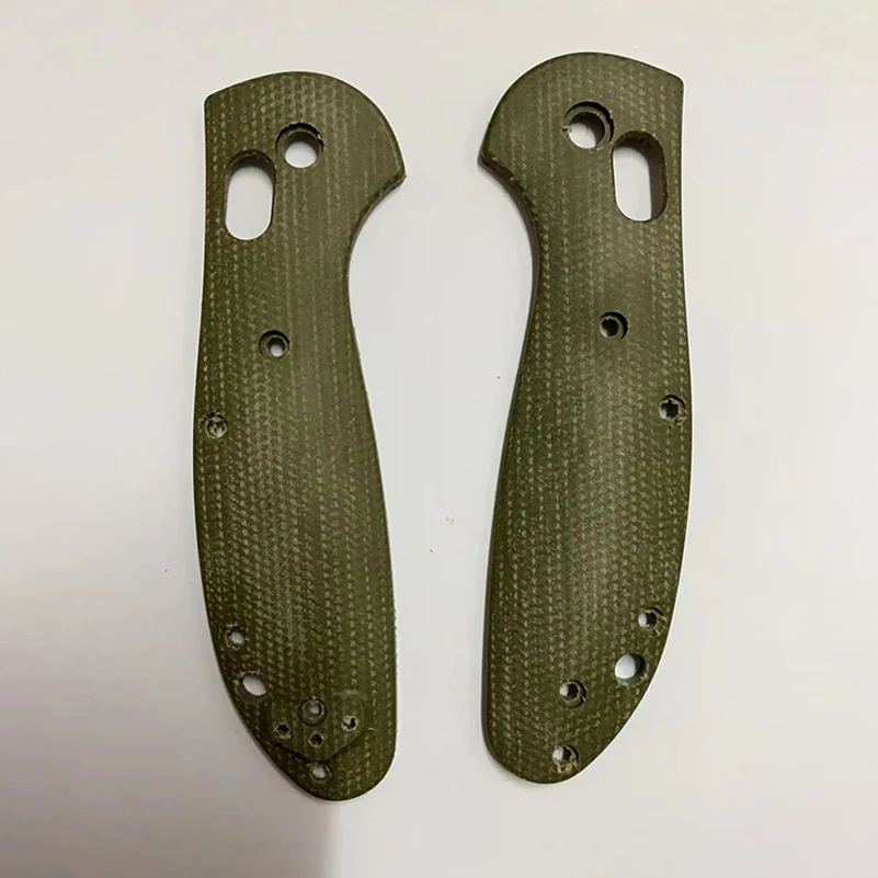 Green Flax Micarta Material Knife Grip Handle Patches Scales For Genuine Benchmade Mini Griptilian 555 556 557 Knives DIY Parts