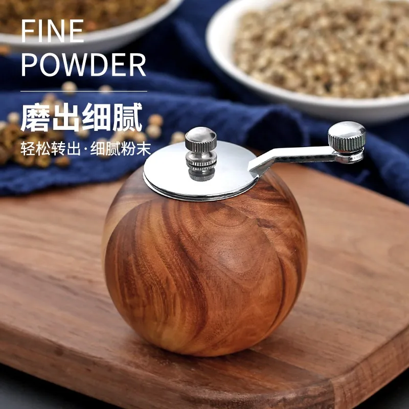 Freshly Ground Pepper Tool Wooden Grinder