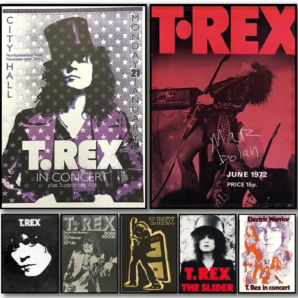 Glam Classic Band T-T. Rex Electric Warrior Poster HD art sticky wall waterproof home bedroom bar aesthetic decoration
