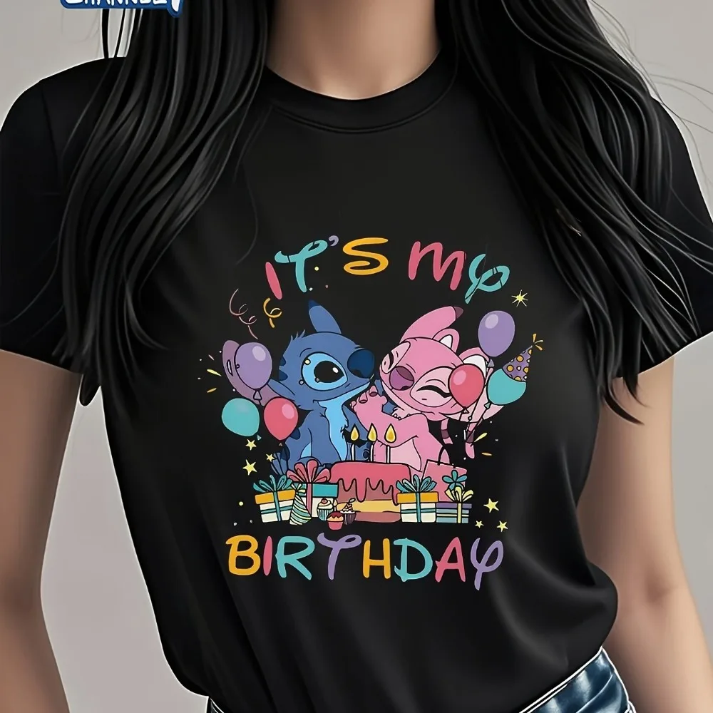 2025 جديد الصيف زوجين لطيف غرزة الكرتون المطبوعة المرأة العصرية تي شيرتات قصيرة الاكمام قميص أبيض بحجم ضخم رداء علوي غير رسمي فضفاض