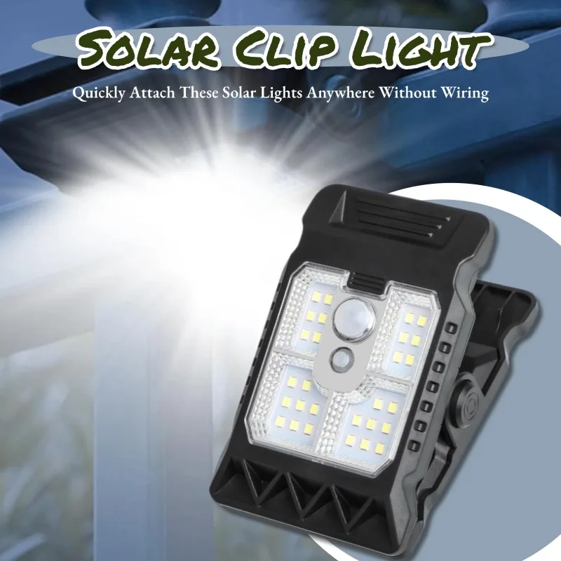 Solar Garden Wall Lights Waterproof Portable LED Lamp Outdoor Courtyard Garden Fence Clip Lamp Outdoor Emergency Night Lighting