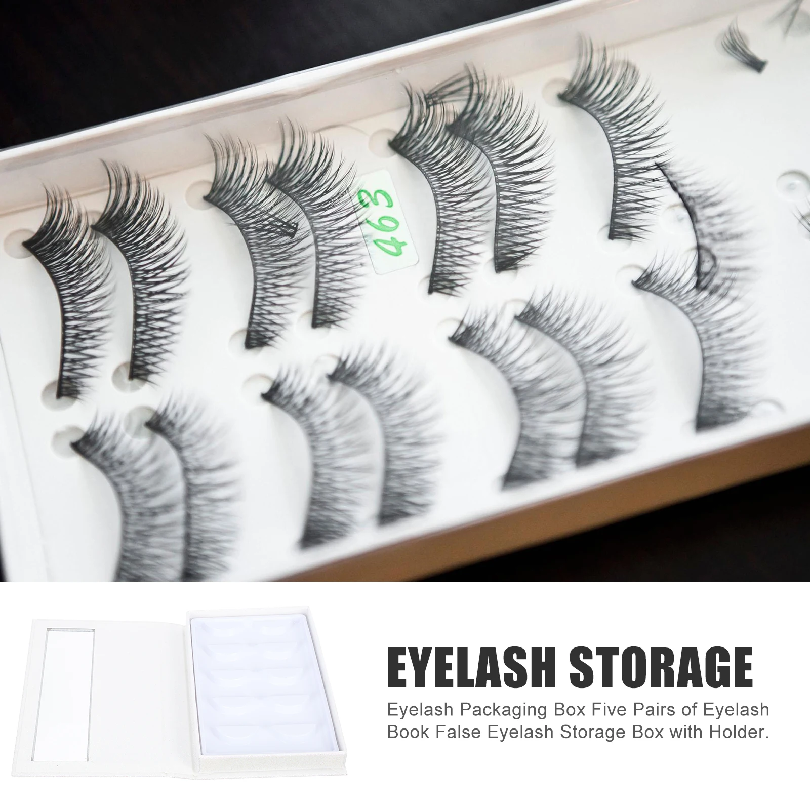 

1 pc Portable False Eyelash Storage Box Open Window Lightweight Organizer Book-Shaped Eyelash Container For Makeup Bag