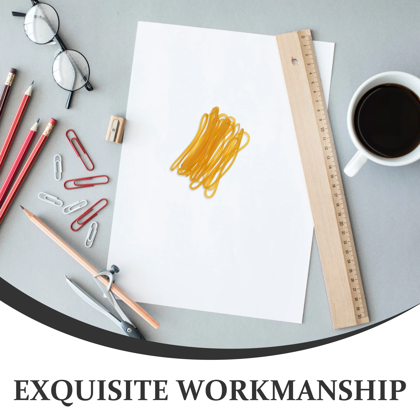 500pcs Rubber Bands Yellow Thick Elastic Bands For Office School Home Heavy Duty File Folder Money Wrappers Reusable