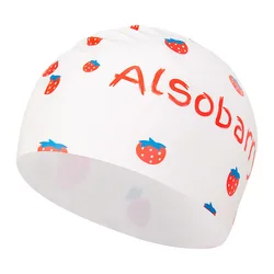 Cute Fruit Women Swimming Caps Waterproof High Elastic Silicone Swim Pool Bathing Hat for Adults Protect Ears Diving Hat