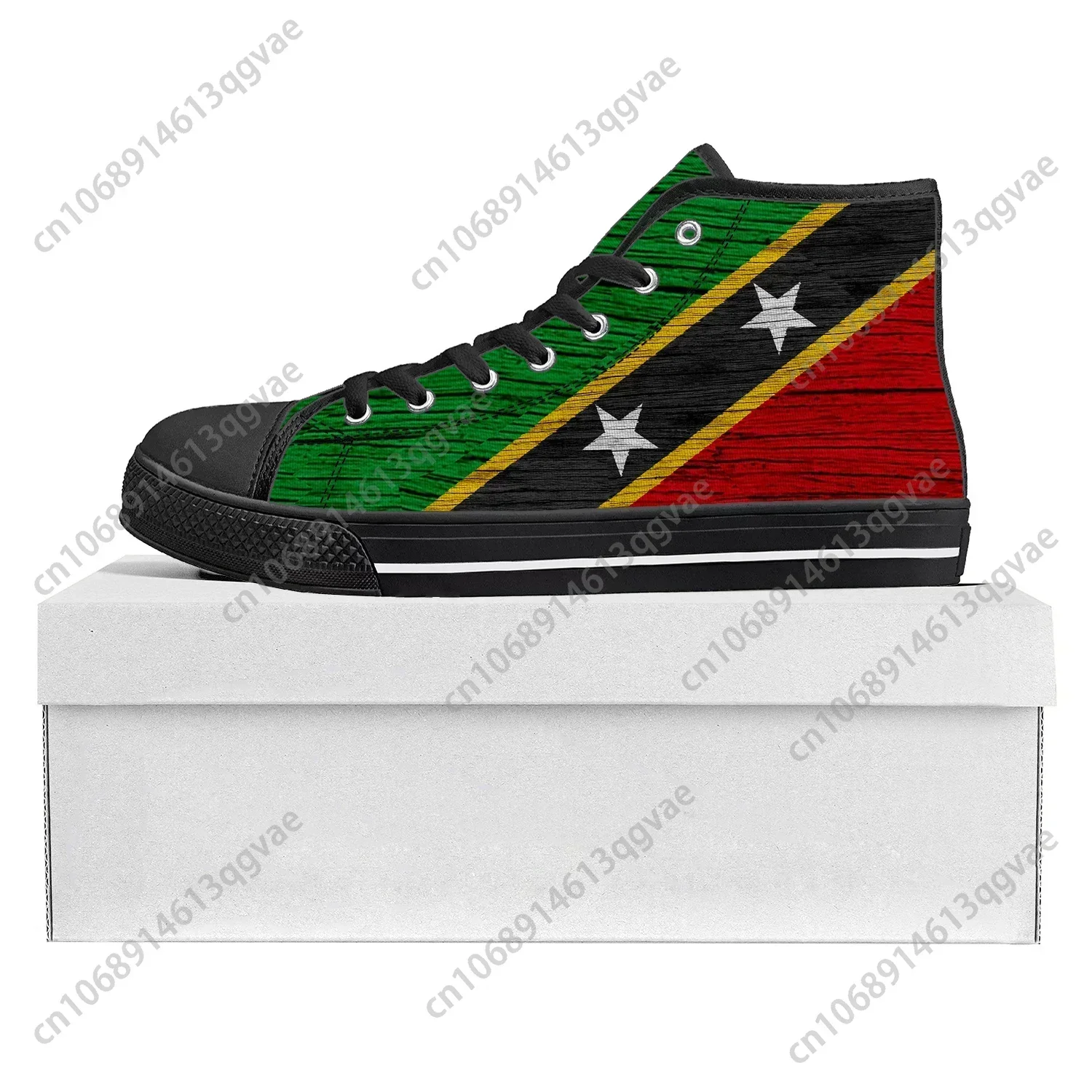 St Kitts and Nevis Flag High Top Sneakers Mens Womens Canvas Sneaker Casual Couple Shoes Custom Shoe