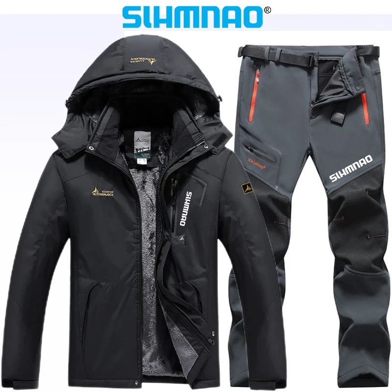 New Winter Fishing Suit Men\'s Fisherman Fishing Jacket Long Pants Thick, Warm, Waterproof, Windproof Snow Skiing Suit Set 2025