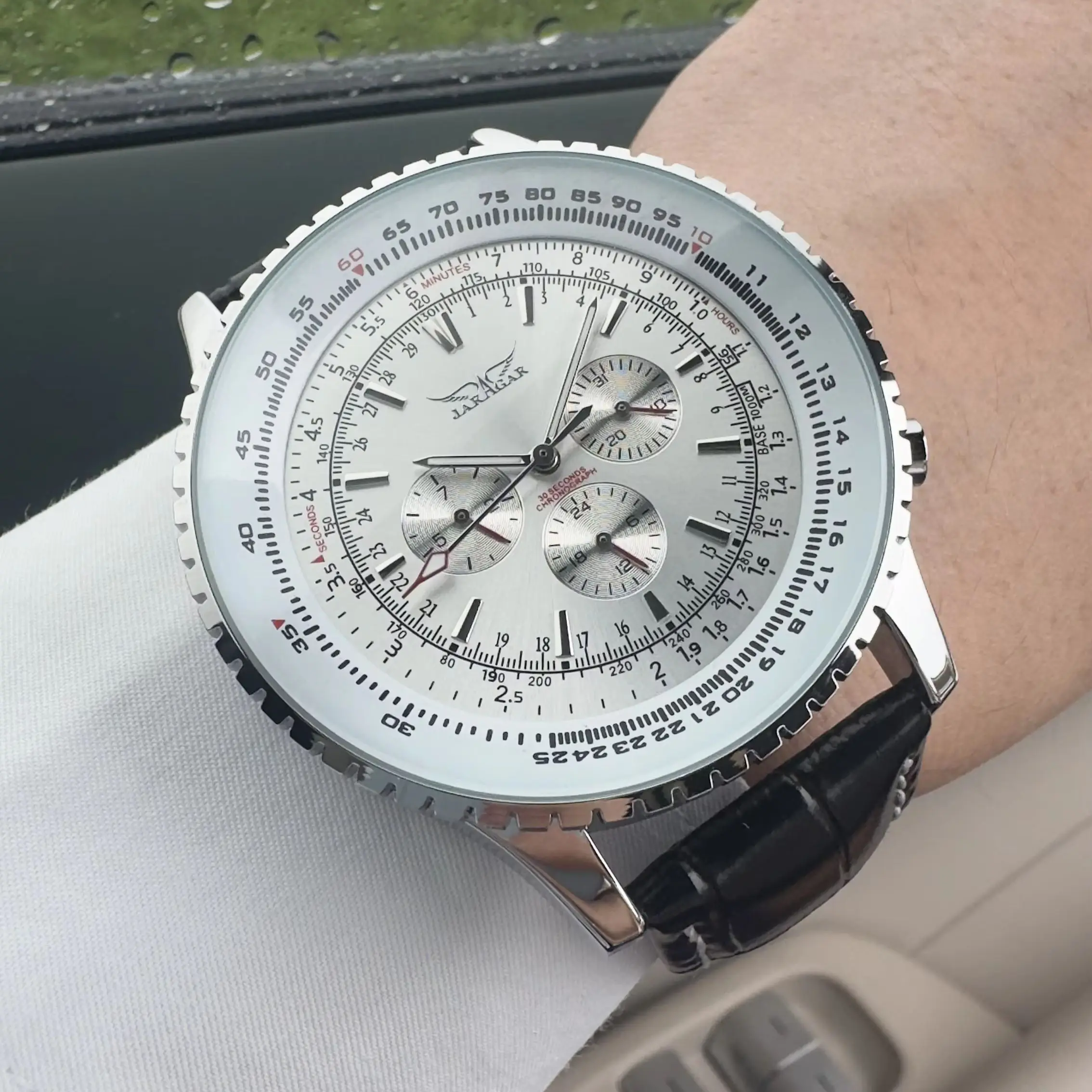 JARAGAR Business Watch for Men Fashion Multifunctional Automatic Mechanical Watches Casual Leather Strap Sports Wristwatches New