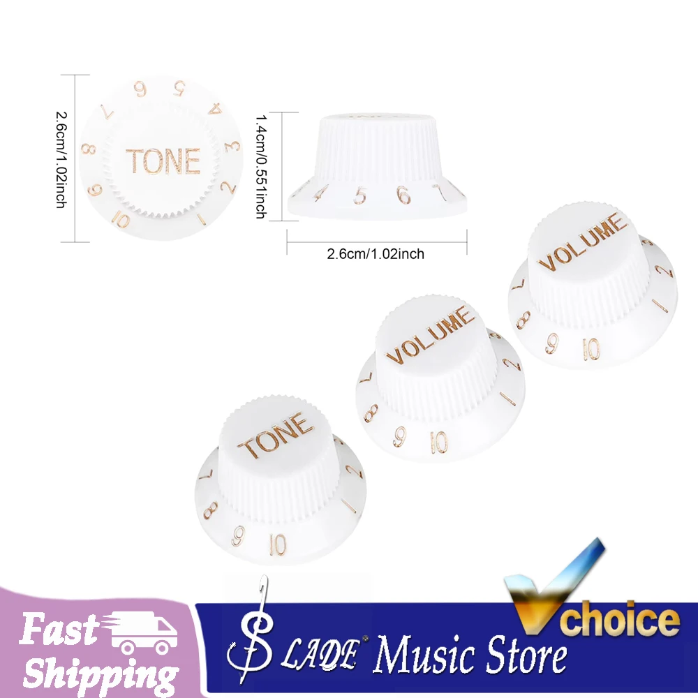 SLADE 3Pcs/set Guitars Strat Knob 1-Volume 2-Tone Control Knobs For Electric Guitar For Guitar Accessories