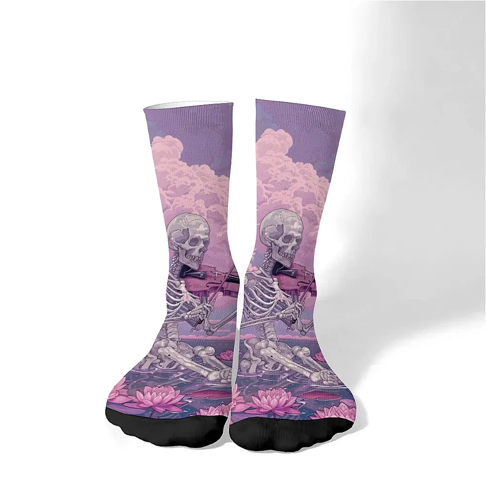 

Мужские носки, новые носки для экипажа, тема черепа, веселый хип-хоп ретро, удобные и дышащие, повседневные виды спорта, изысканные подарки