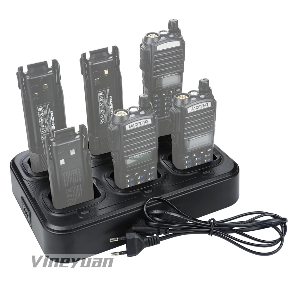 Six-way Charger for Baofeng UV-82HP, UV-82C, UV-82L,UV-8D,UV-82 BL-8 Battery, Bulk Bank Multi Charger for BaoFeng Walkie Talkie