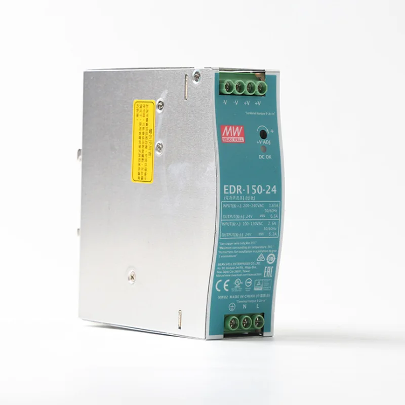 MEAN WELL Industrial Din Rail Mounted 150W 24V Slim Single Output Switching Power Supply EDR-150-24