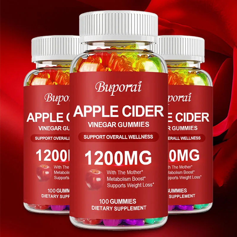 

Apple Cider Vinegar Gummies 1200MG - Digestive Health Support Relieves Bloating and Constipation Burns Fat and Controls Weight