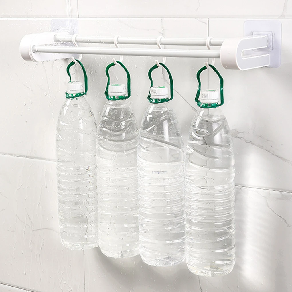 Wall Mounted Towel Rack Bathroom Storage Holder Punch Free Home Shelf