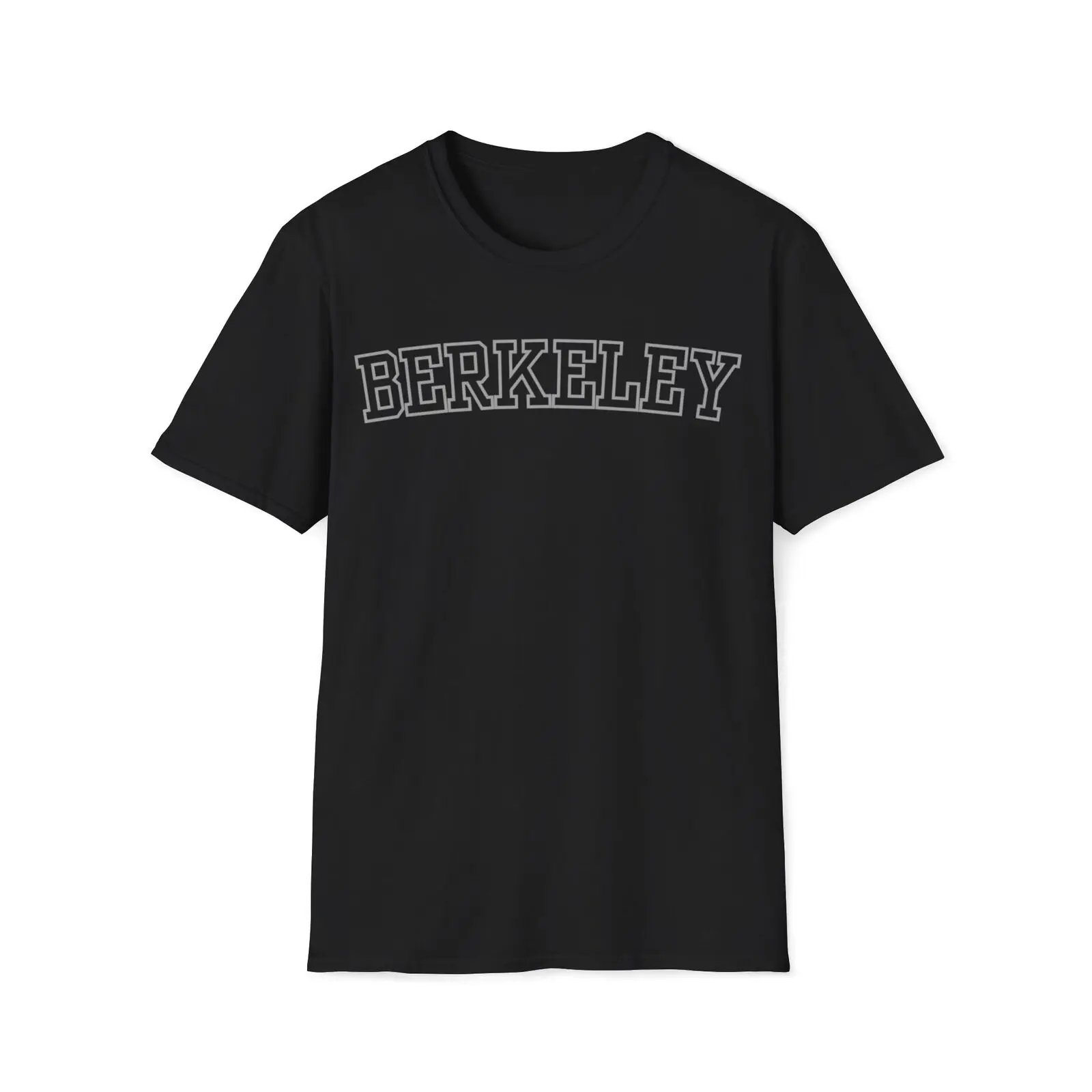 Berkeley California CA Tee - Grey Hollow Text - Unisex Softstyle T-Shirt