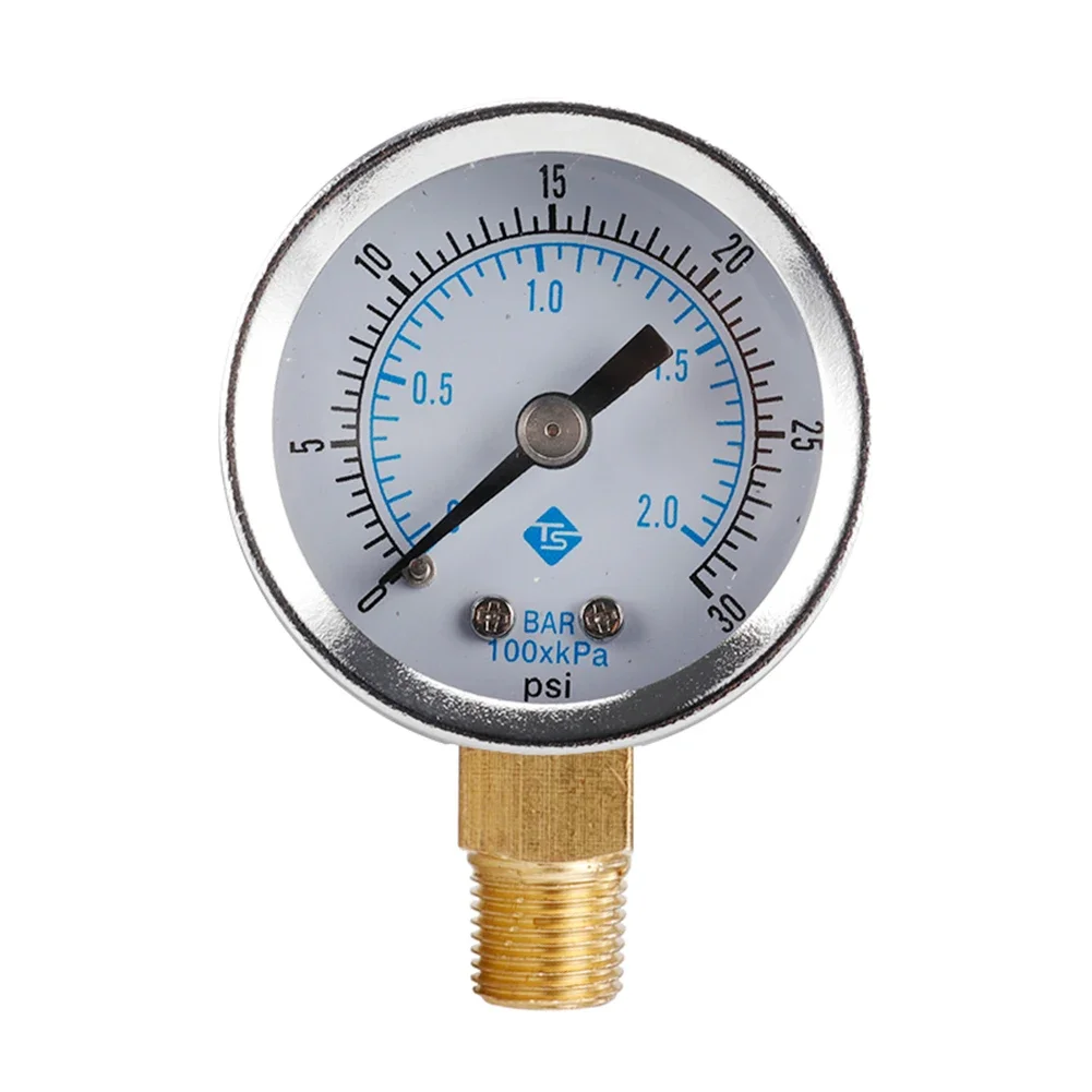 1pc Pressure Gauge Low Pressure For Fuel Air Oil Gas Water Oil Gas Measurement 0-30psi 0-2bar Compressor Instrument Accessories