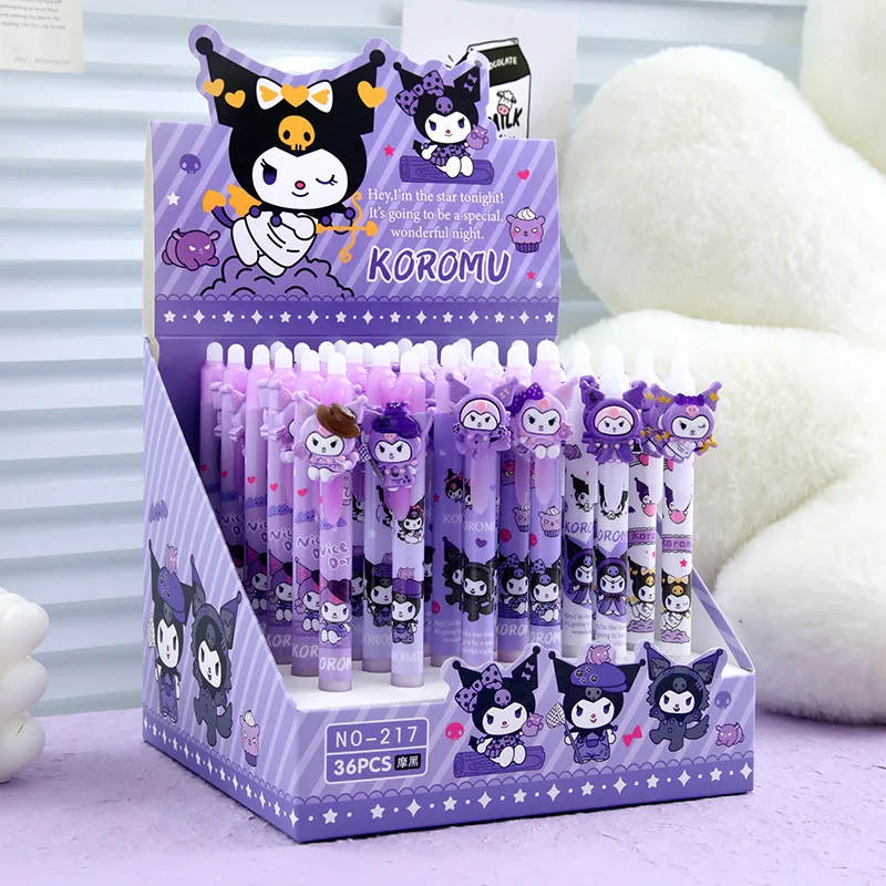 

6/36 шт./компл. Набор гелевых ручек Hello Kitty Melody, лимитированная серия, высокое качество, мультяшная серия, черные, 0,5 мм, для студентов/офиса, повседневные канцелярские принадлежности