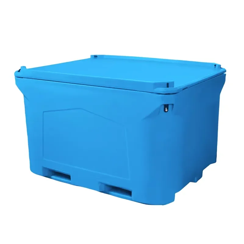 Heavy 1000L Modern Insulated Seafood Containers Rotomolded Fish Transport Ice Bin Food Use Boat Seafood Ice Cooler Box