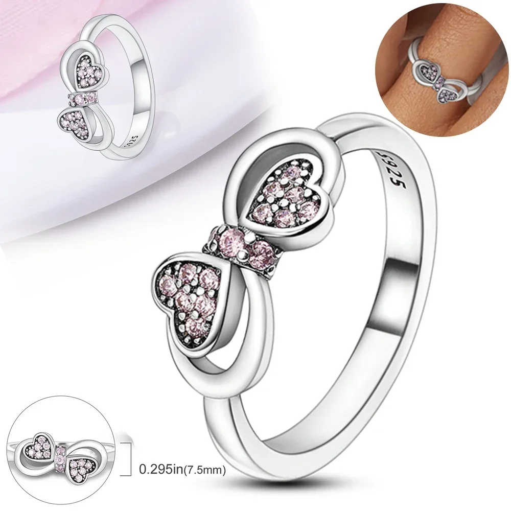 925 Sterling Silver Rings Stackable Colored Zircon Sun Moon Star Center for Women Original Silver 925 Wedding Ring Jewelry Gift
