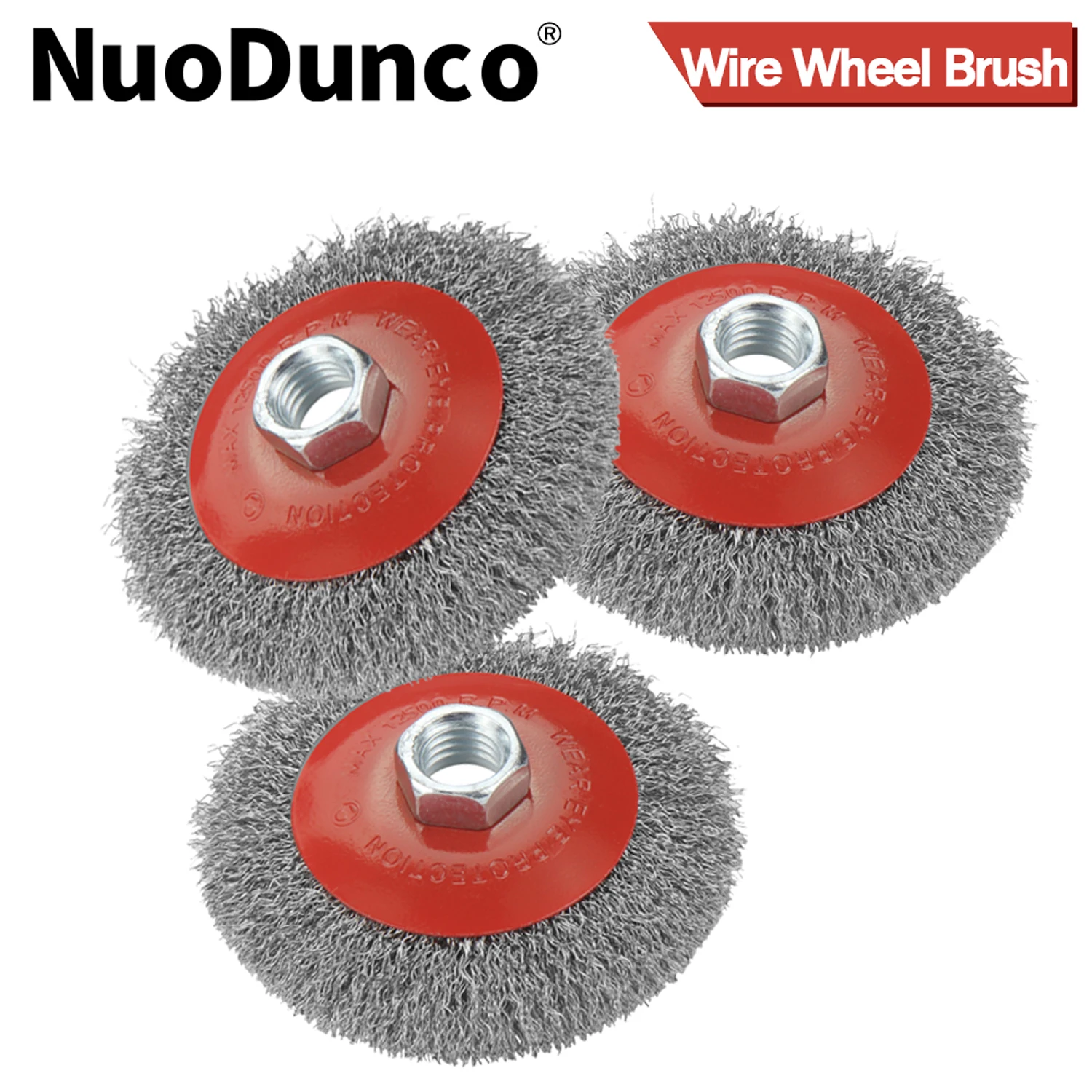 Sikat Kawat Baja Tahan Karat 4 inci 100mm Dengan Ulir M14 5/8-11in Untuk Mesin Gerinda Sudut Pembersih Logam Penghilang Karat Abrasif