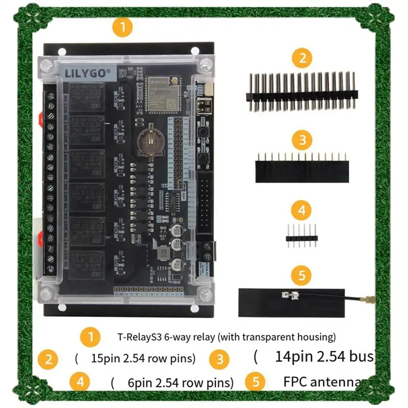 

24-часовая доставка 2X LILYGO T-Relays3 ESP32-S3 6-полосная плата для разработки реле Wi-Fi Bluetooth Беспроводной модуль Плата расширения ЖК-дисплей D