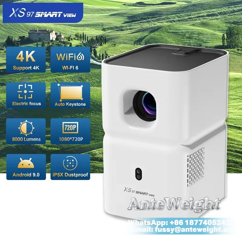 Android TV Projector 1+8G 720P 150 ANSI Auto Focus WiFi 6 ODM Service