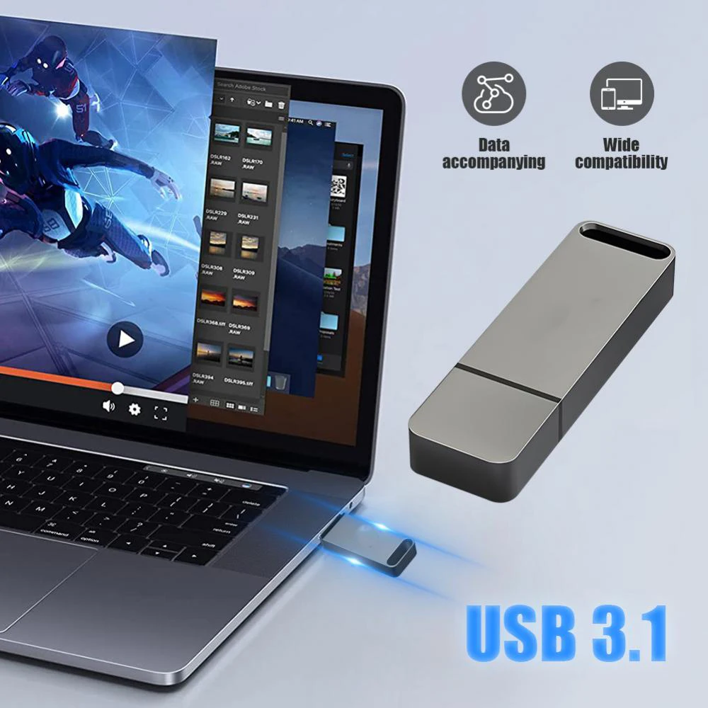 고속 USB 플래시 드라이브 OTG 펜 드라이브, 샤오미 128 256 512GB USB 스틱, 2TB, 1TB 펜 드라이브, 안드로이드 마이크로 PC 비즈니스 선물