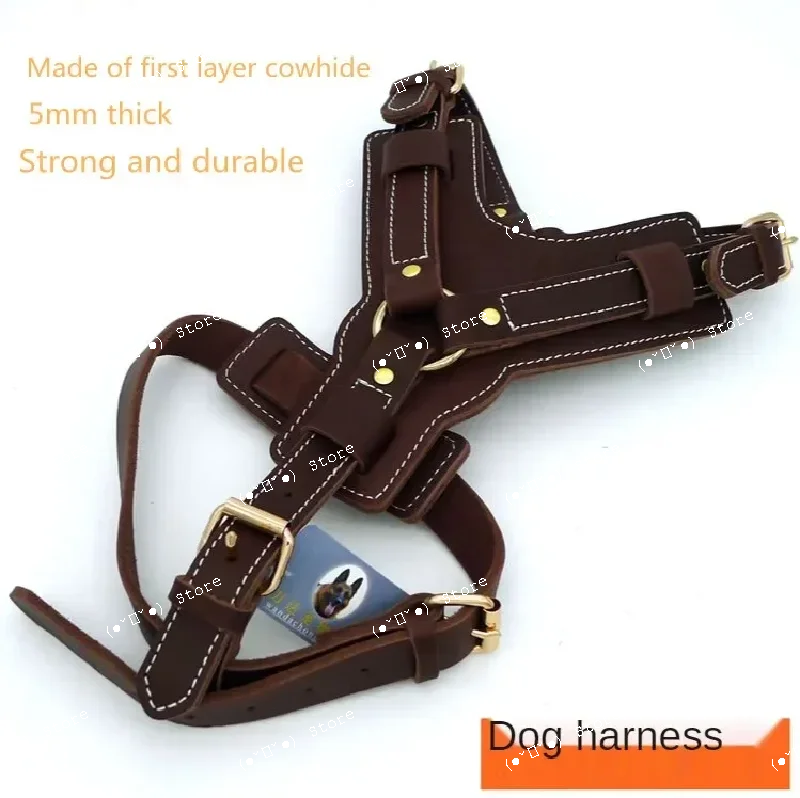 

Explosion Proof Leather Large Dog Harnesses Malinois Doberman German Shepherd Harness Dogs Accessories Arnes Perro