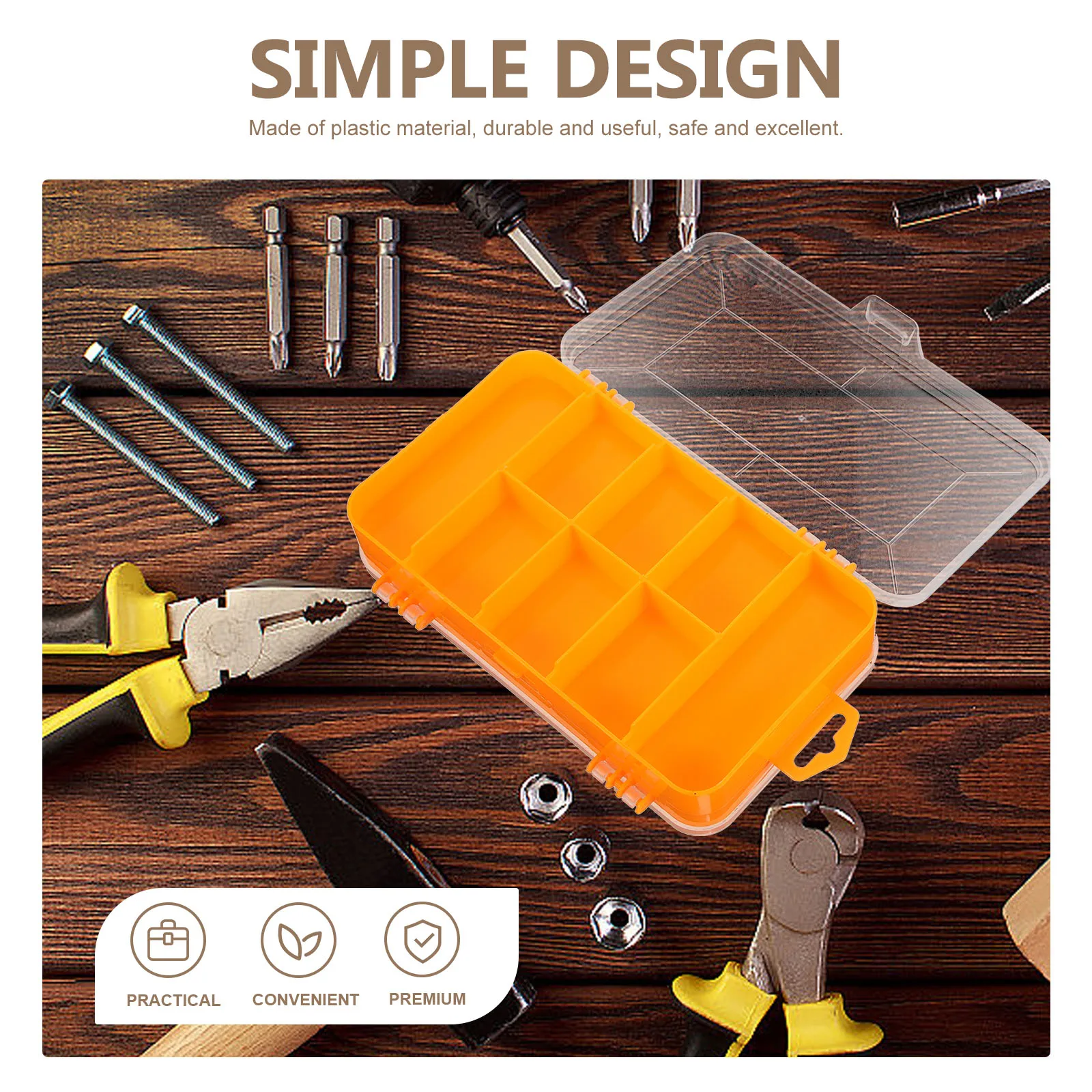 

Storage Box Small Parts Container Drawer Nut and Bolt Organizer Case with Dividers Pp Vintage Bead Cases Fastener Plastic