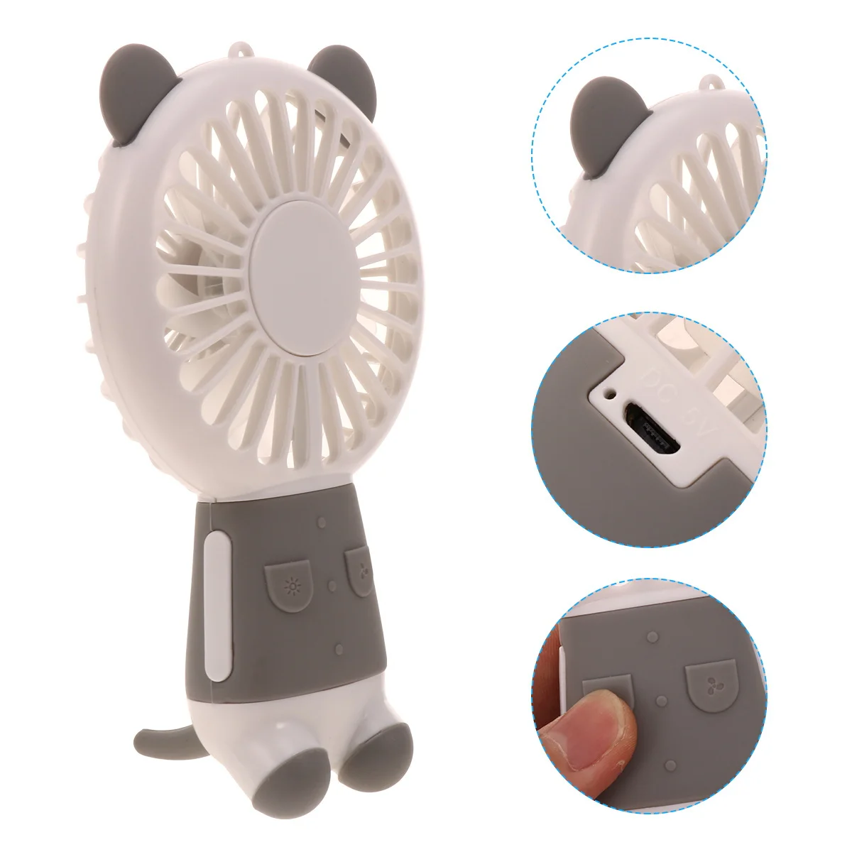 Kipas Genggam Mini Berbentuk Lampu Malam Portabel Kipas Pendingin Tenang Plastik Ringan untuk Rumah Kantor Luar Ruangan